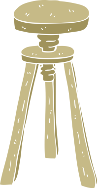 Bir insan tarafından çizilen ressam taburesinin düz renk çizimi