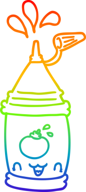 Bir insan tarafından çizilmiş bir ketçap şişesinin çizimi.