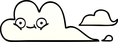 Bir insan tarafından çizilmiş beyaz bulutun gölgelenmiş çizimi