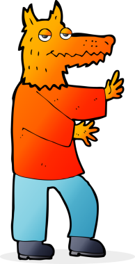 bir insan tarafından çizilmiş tilki çizgi filmi