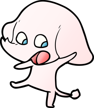 Bir insan tarafından çizilmiş şirin bir fil.