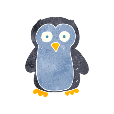 Bir insan tarafından çizilmiş serbest çizgi film pengueni.