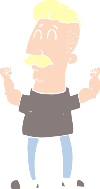 Bir insan tarafından çizilen kutlanan adamın düz renk çizimi