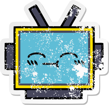 Bir insan tarafından çizilmiş sevimli robot kafasının sıkıntılı çıkartması.