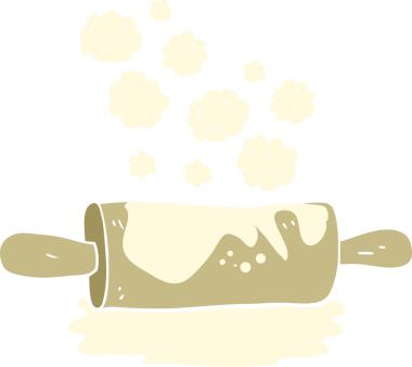 Bir insan tarafından çizilen merdanenin düz renk çizimi