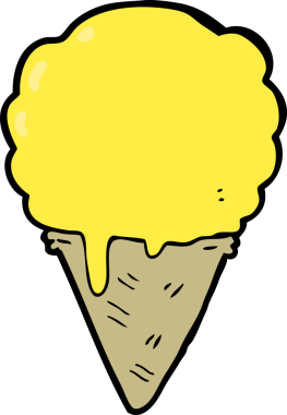 Bir insan tarafından çizilmiş karikatür dondurma.