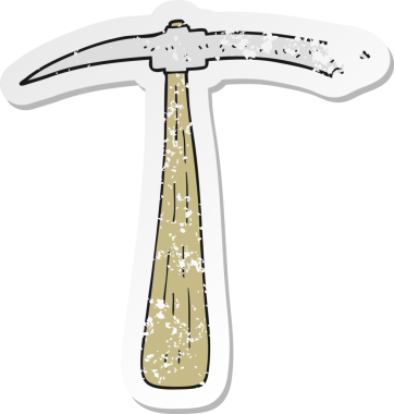 Bir insan tarafından çizilmiş bir baltanın gerilimli çıkartması.