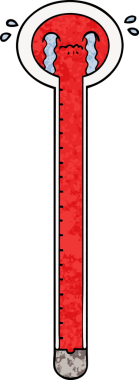 bir insan tarafından çizilmiş karikatür termometresi ağlıyor