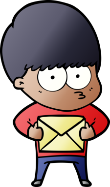 Bir insan tarafından çizilmiş sinirli çizgi film çocuğu.