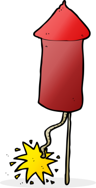 bir insan tarafından çizilmiş havai fişek karikatürü