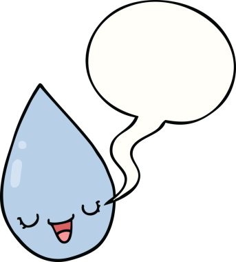 bir insan tarafından çizilmiş konuşma baloncuklu çizgi film yağmur damlası