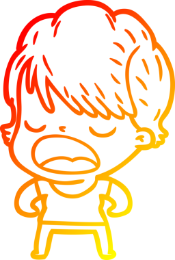 Bir insan tarafından çizilmiş bir karikatür kadın çizimi.