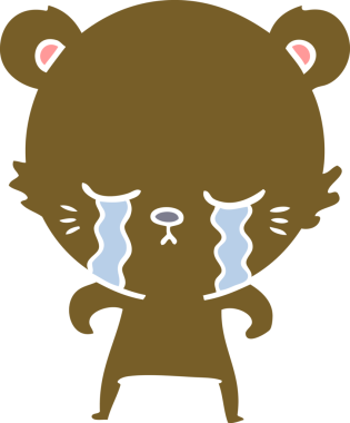 Bir insan tarafından çizilmiş düz renkli çizgi film ayısı.