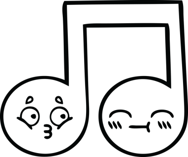 Bir insan tarafından çizilmiş bir notanın çizgi çizimi