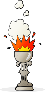 Bir insan tarafından çizilmiş el yazısıyla çizilmiş sihirli bir kadeh.