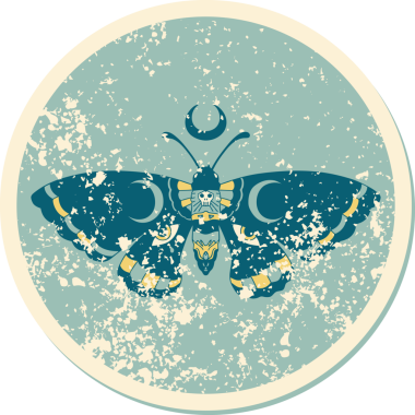 Bir insan tarafından çizilmiş güve sembolü dövme stili.