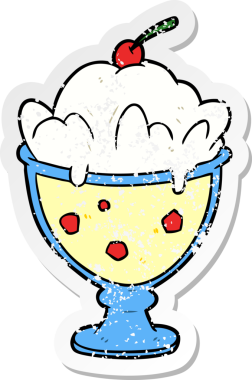 Bir insan tarafından çizilmiş karikatür tatlısının sıkıntılı çıkartması.