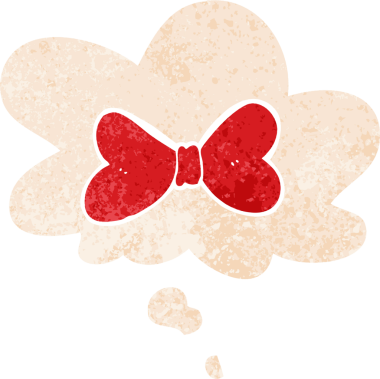 Düşünce baloncuklu çizgi film papyonu grunge sıkıntılı retro dokuma tarzı bir insan tarafından çizilmiş