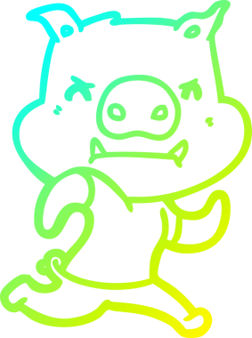 Bir insan tarafından çizilmiş kızgın çizgi film domuzu çizimi.