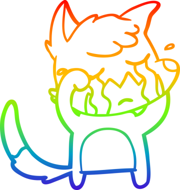 Bir insan tarafından çizilmiş ağlayan tilki çizgi filminin çizimi.