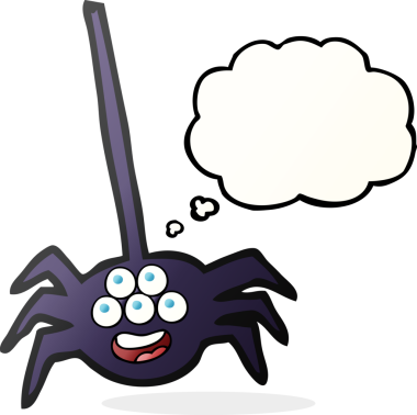 Serbest çizim düşünce baloncuğu cadılar bayramı örümceği bir insan tarafından çizildi