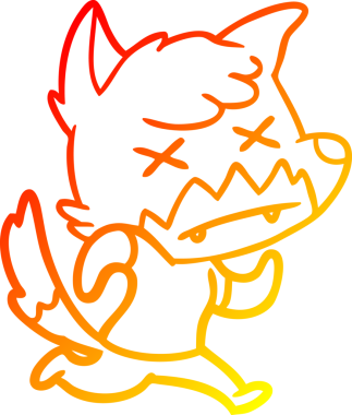 Bir insan tarafından çizilen ölü tilkinin sıcak çizgi çizimi