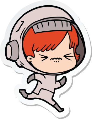 Bir insan tarafından çizilmiş bir uzay kızının çıkartması.