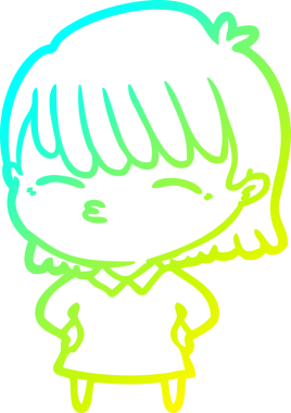 Bir insan tarafından çizilmiş bir karikatür kadın çizimi.