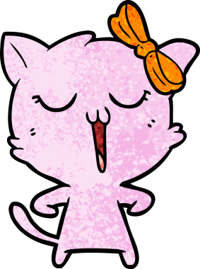 Bir insan tarafından çizilmiş çizgi film kedisi.