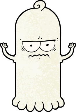 Bir insan tarafından çizilmiş çizgi film hayaleti.