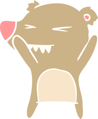 kızgın ayı düz renkli çizgi film bir insan tarafından çizildi.