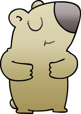 bir insan tarafından çizilmiş gölgelenmiş garip çizgi film ayısı.