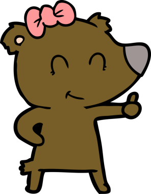 Bir insan tarafından çizilmiş dişi ayı çizgi filmi.