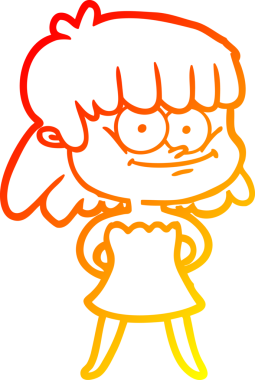 Bir insan tarafından çizilmiş gülümseyen bir karikatür çizimi