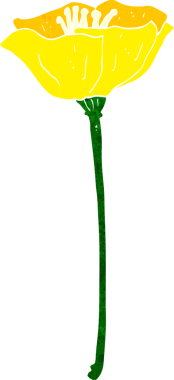 Bir insan tarafından çizilmiş karikatür çiçeği