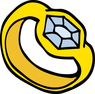 Bir insan tarafından çizilmiş karalama tarzı elmas yüzük.