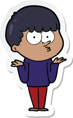 Bir insan tarafından çizilmiş omuzlarını silken meraklı bir çocuğun çıkartması.