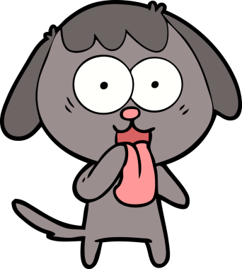 Bir insan tarafından çizilmiş şirin bir çizgi film köpeği.