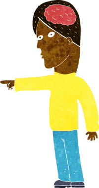 Bir insan tarafından çizilmiş akıllı bir adam.