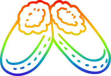 gökkuşağı gradyan çizgi çizimi bir insan tarafından çizilmiş rahat terlikler