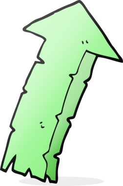 Bir insan tarafından çizilmiş serbest çizim çizgi film oku