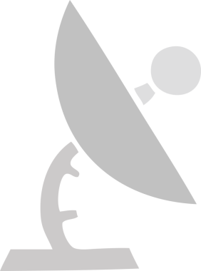 Bir insan tarafından çizilmiş bir uydu çanağının düz renkli retro karikatürü