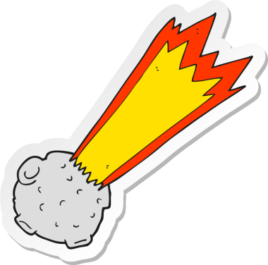 Bir insan tarafından çizilmiş bir göktaşının çıkartması.