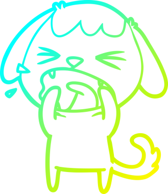 Bir insan tarafından çizilmiş şirin bir köpeğin soğuk gradyan çizimi