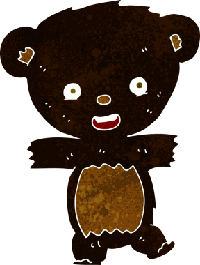 Bir insan tarafından çizilmiş oyuncak ayı yavrusu.