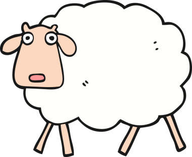 bir insan tarafından çizilmiş koyun çizgi filmi