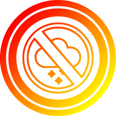 Hiçbir soğuk hava dairesel ikonu bir insan tarafından çizilmiş sıcak eğimli değil