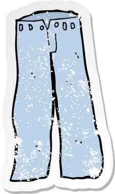 Bir insanın çizdiği karikatür kotunun gerilimli retro etiketi.