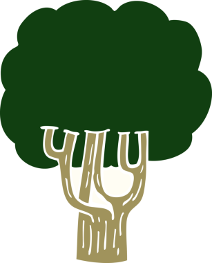 Bir insan tarafından çizilmiş karalama ağacı.