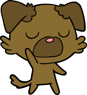 Bir insan tarafından çizilmiş çizgi film köpeği.